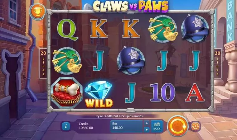  Main Screen Reels at Claws vs Paws 5 Reel Mobile Real Slot created by Playson