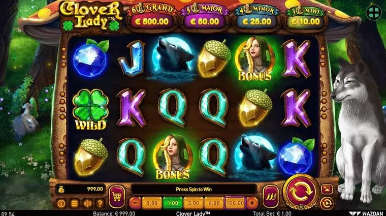  Main Screen Reels at Clover Lady 6 Reel Mobile Real Slot created by Wazdan