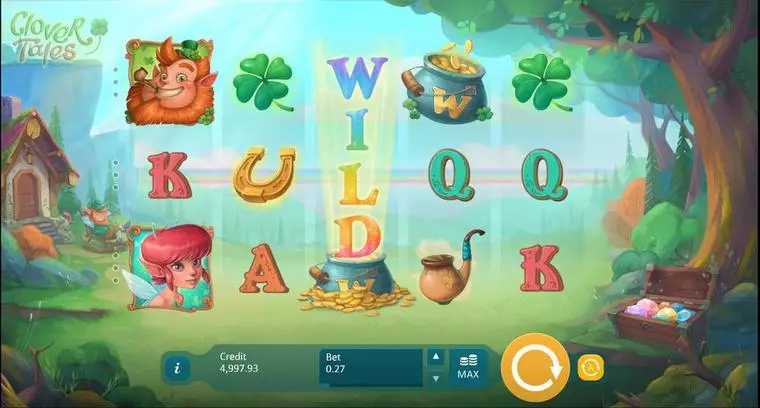  Main Screen Reels at Clover Tales 5 Reel Mobile Real Slot created by Playson