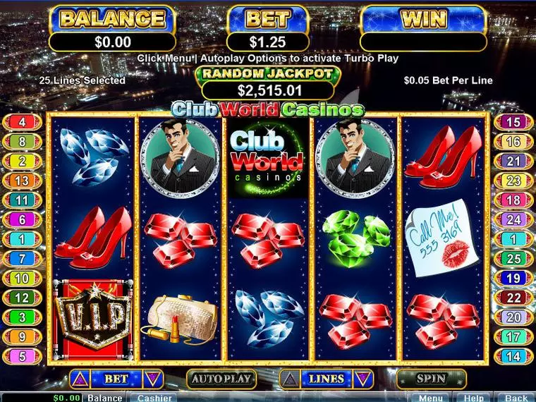  Main Screen Reels at Club World Casinos! 5 Reel Mobile Real Slot created by RTG