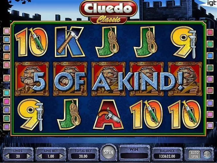  Introduction Screen at Cluedo 5 Reel Mobile Real Slot created by IGT