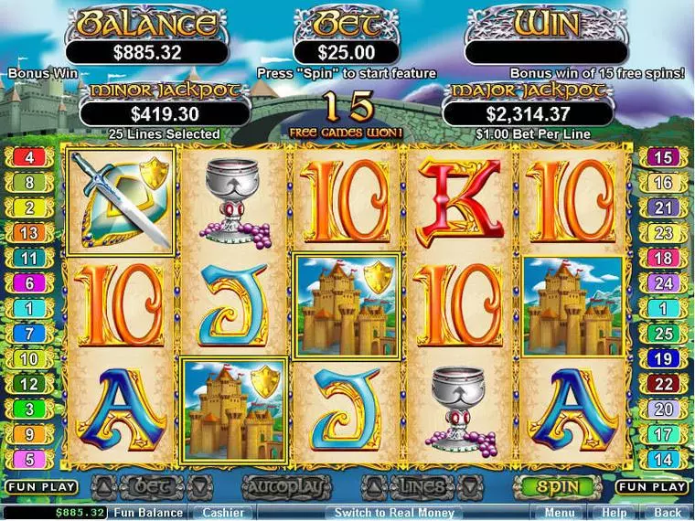 Bonus 1 at Coat of Arms 5 Reel Mobile Real Slot created by RTG
