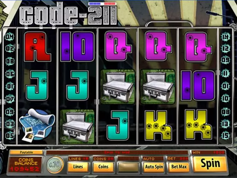 Main Screen Reels at Code 211 5 Reel Mobile Real Slot created by Saucify