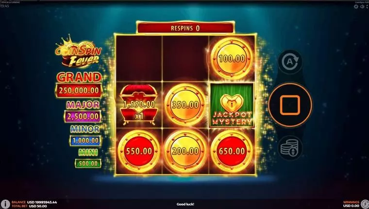  Main Screen Reels at CoinSpin Fever 3 Reel Mobile Real Slot created by Mancala Gaming