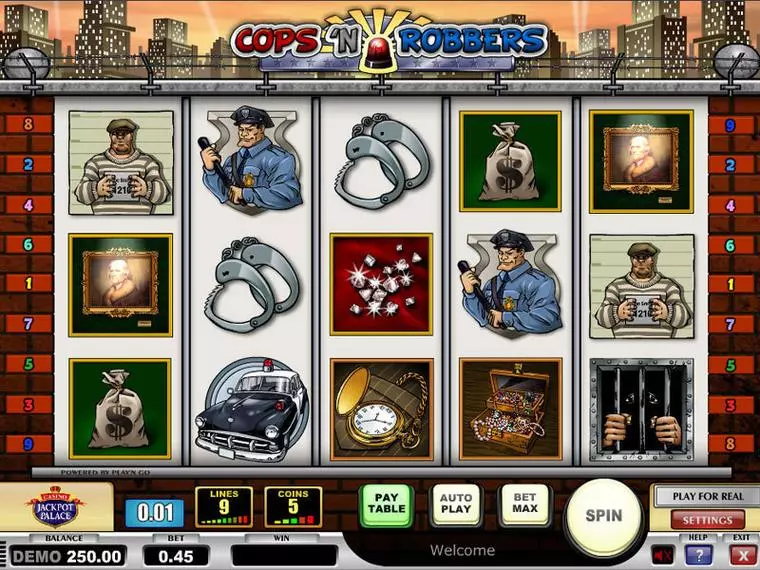  Main Screen Reels at Cops n Robbers 5 Reel Mobile Real Slot created by Play'n GO