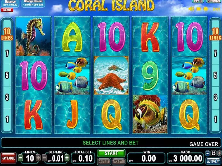  Main Screen Reels at Coral Island 5 Reel Mobile Real Slot created by EGT