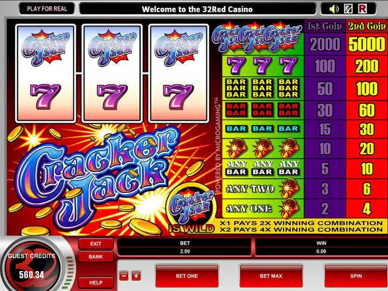  Main Screen Reels at Cracker Jack 3 Reel Mobile Real Slot created by Microgaming