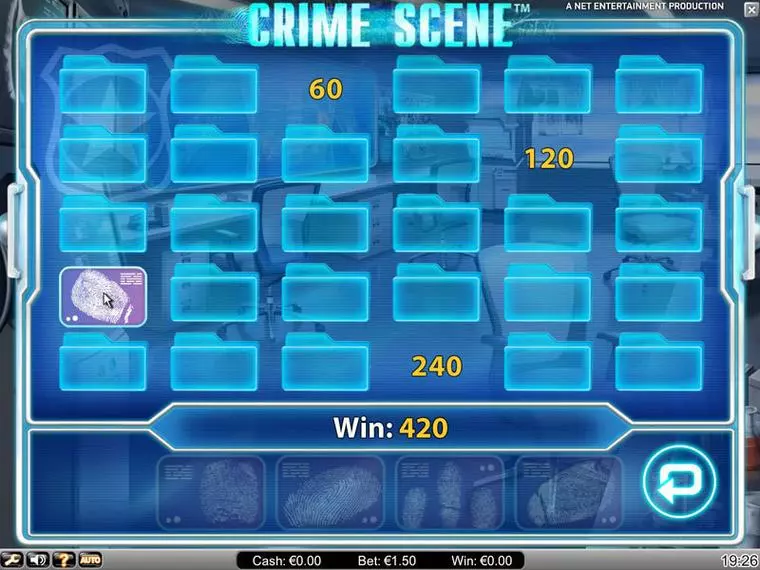  Bonus 1 at Crime Scene 5 Reel Mobile Real Slot created by NetEnt