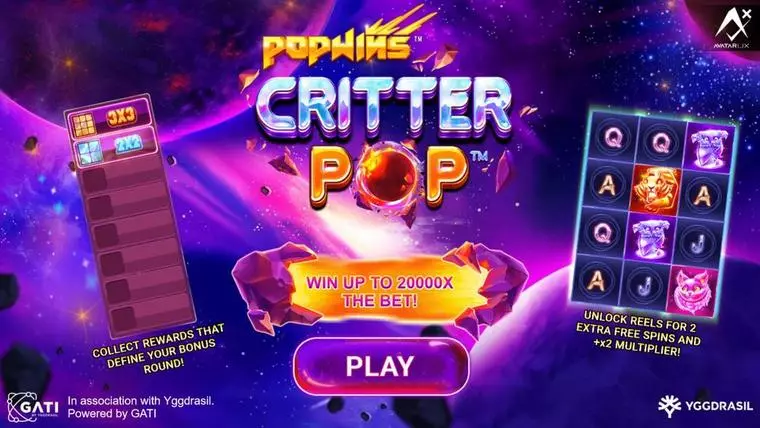  Info and Rules at CritterPop 5 Reel Mobile Real Slot created by AvatarUX