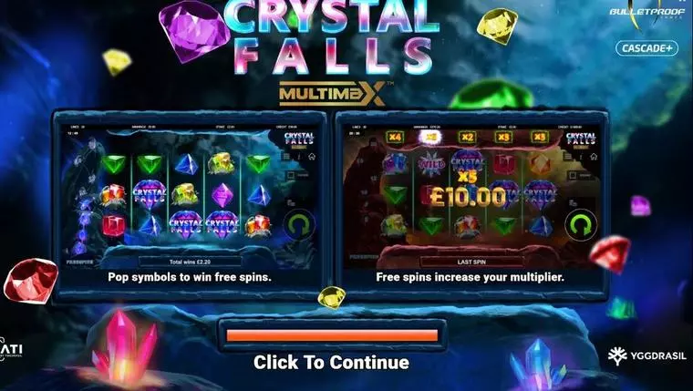  Info and Rules at Crystal Falls Multimax 5 Reel Mobile Real Slot created by Bulletproof Games