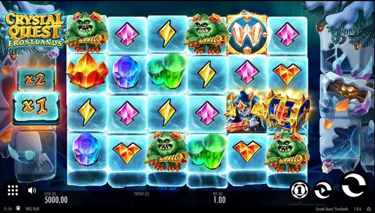  Main Screen Reels at Crystal Quest: Frostlands 6 Reel Mobile Real Slot created by Thunderkick