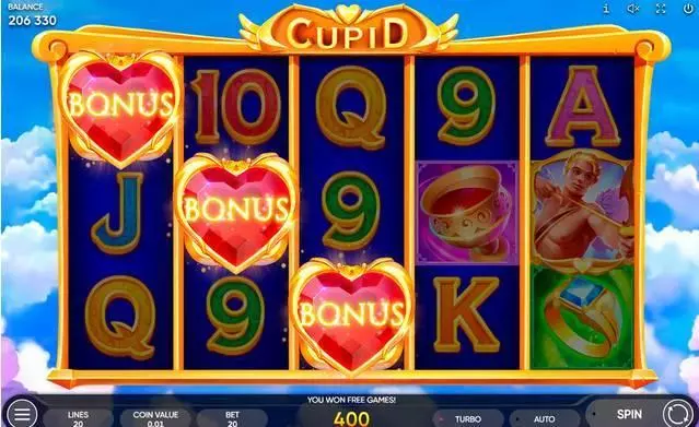  Main Screen Reels at Cupid 5 Reel Mobile Real Slot created by Endorphina