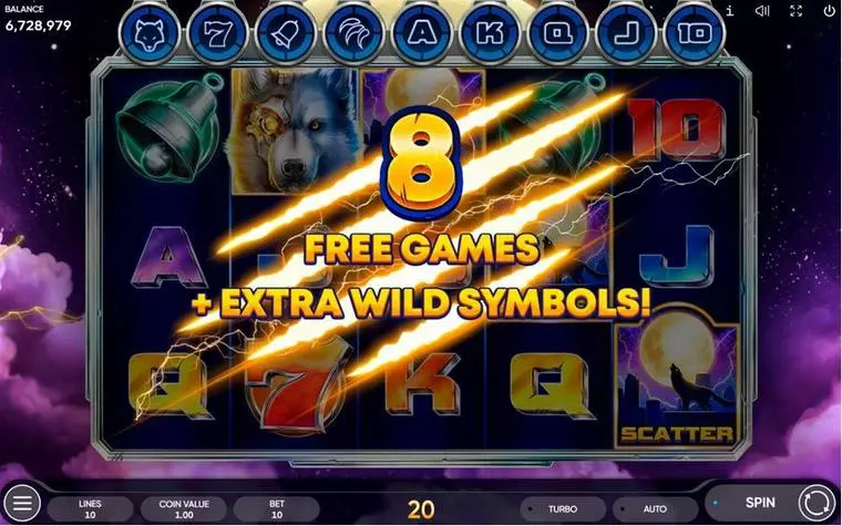  Bonus 1 at Cyber Wolf 5 Reel Mobile Real Slot created by Endorphina