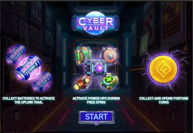  Info and Rules at Cybes Vault 5 Reel Mobile Real Slot created by Four Leaf Gaming