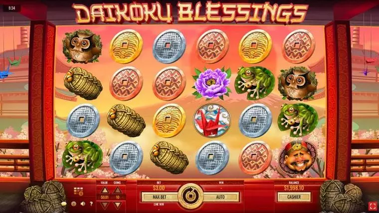  Main Screen Reels at Daikoku Blessings 6 Reel Mobile Real Slot created by Rival