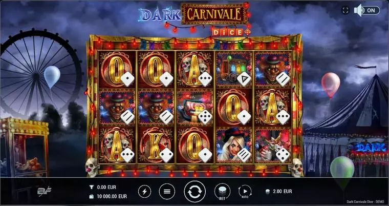 Main Screen Reels at Dark Carnivale Dice 5 Reel Mobile Real Slot created by BF Games