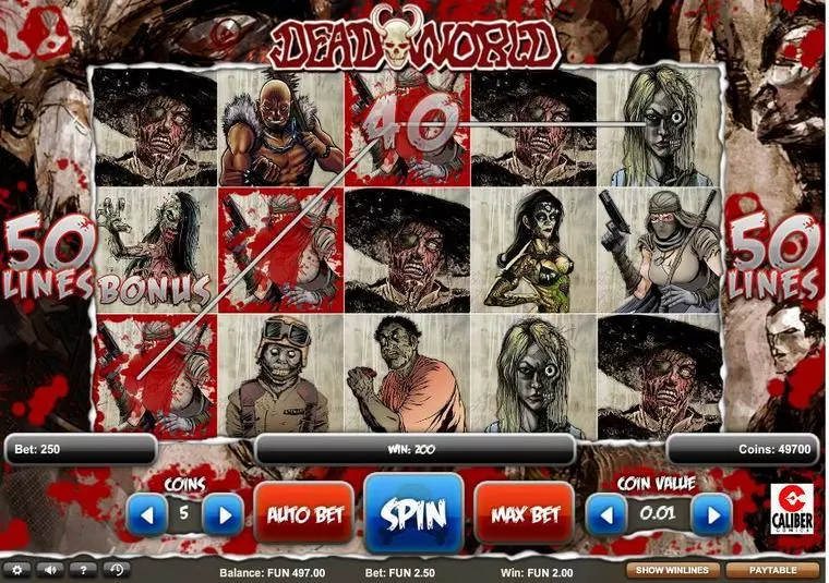  Main Screen Reels at Deadworld 5 Reel Mobile Real Slot created by 1x2 Gaming