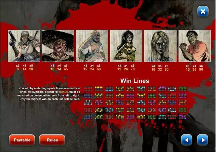  Info and Rules at Deadworld 5 Reel Mobile Real Slot created by 1x2 Gaming