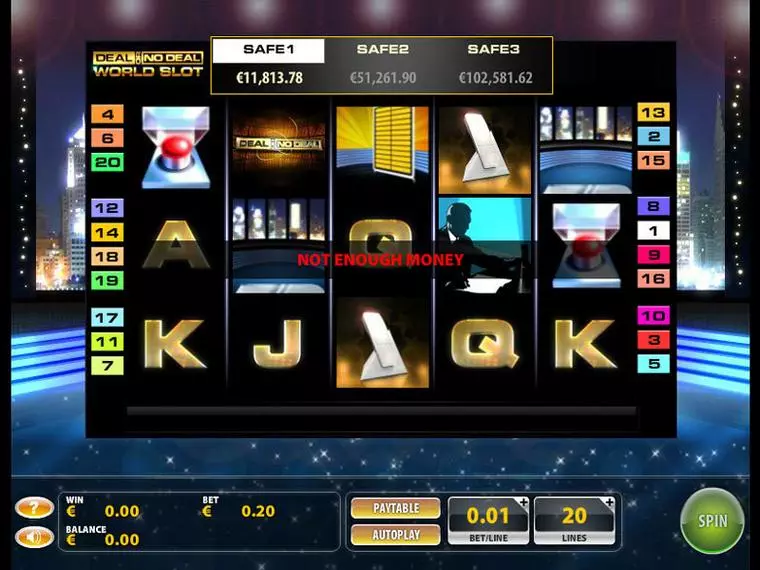  Main Screen Reels at Deal or No Deal World 5 Reel Mobile Real Slot created by GTECH