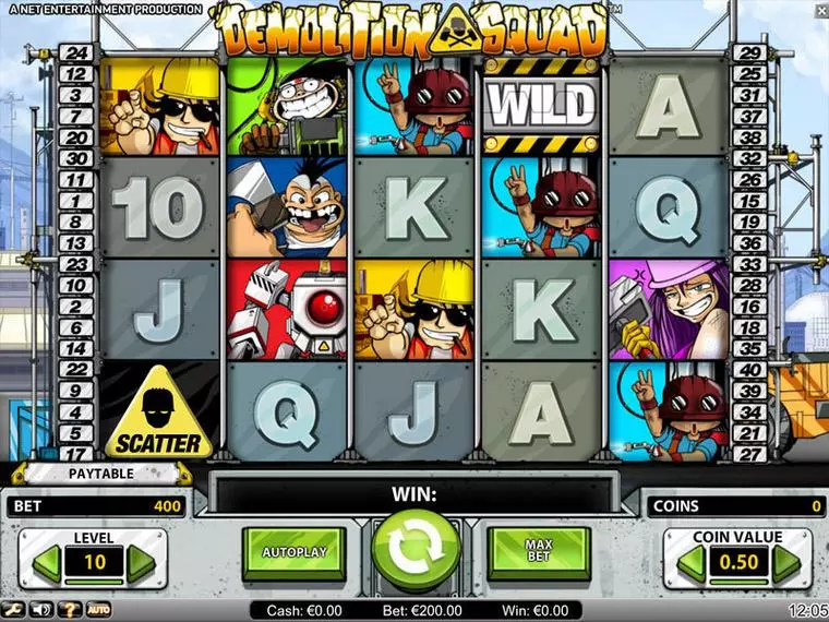  Main Screen Reels at Demolition Squad 5 Reel Mobile Real Slot created by NetEnt