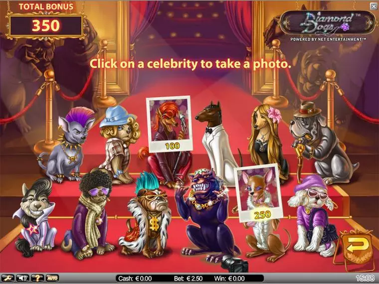 Bonus 1 at Diamond Dogs 5 Reel Mobile Real Slot created by NetEnt