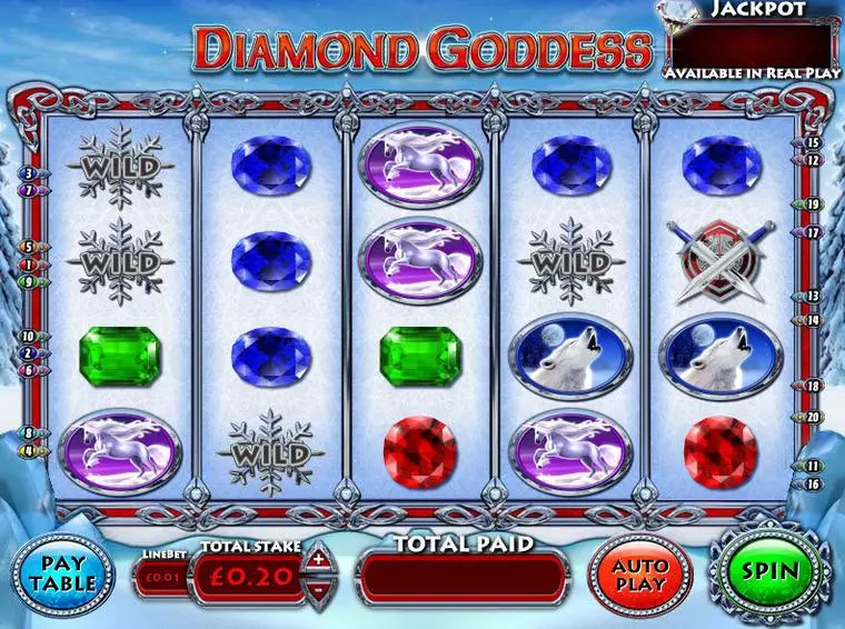  Main Screen Reels at Diamond Goddess 5 Reel Mobile Real Slot created by Inspired