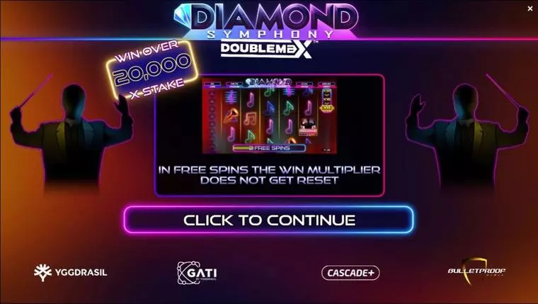  Info and Rules at Diamond Symphony DoubleMax 5 Reel Mobile Real Slot created by Bulletproof Games