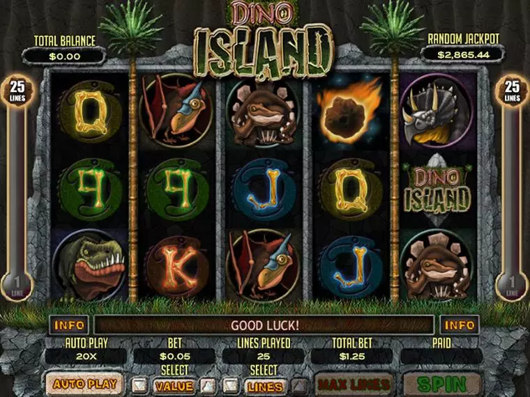  Main Screen Reels at Dino Island 5 Reel Mobile Real Slot created by RTG
