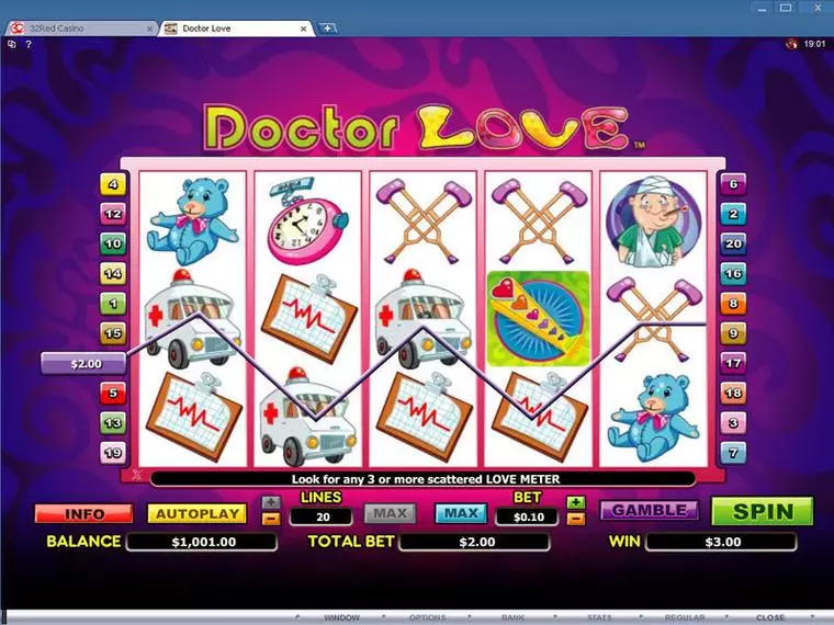  Main Screen Reels at Doctor Love 5 Reel Mobile Real Slot created by Microgaming