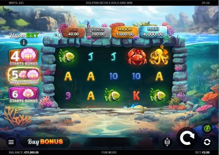  Main Screen Reels at Dolphin Riches Hold and Win 5 Reel Mobile Real Slot created by Kalamba Games