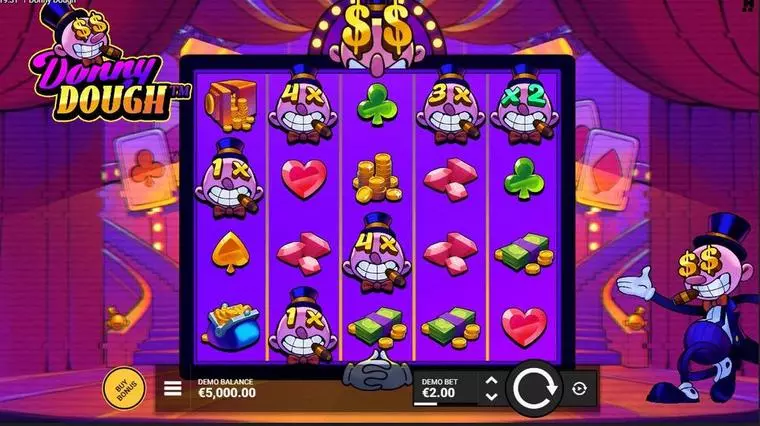  Main Screen Reels at Donny Dough 5 Reel Mobile Real Slot created by Hacksaw Gaming