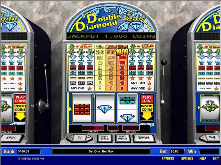  Main Screen Reels at Double Diamond Spin 1 Line 3 Reel Mobile Real Slot created by Parlay