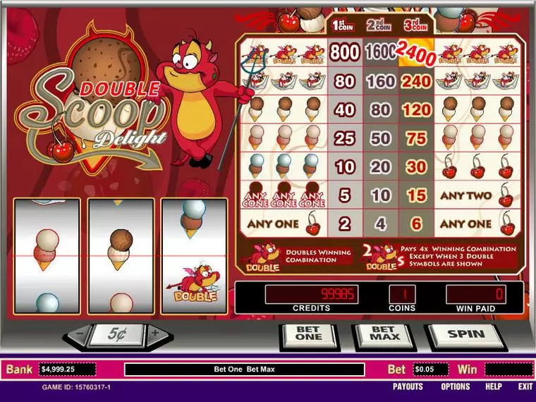  Main Screen Reels at Double Scoop Delight 3 Reel Mobile Real Slot created by Parlay