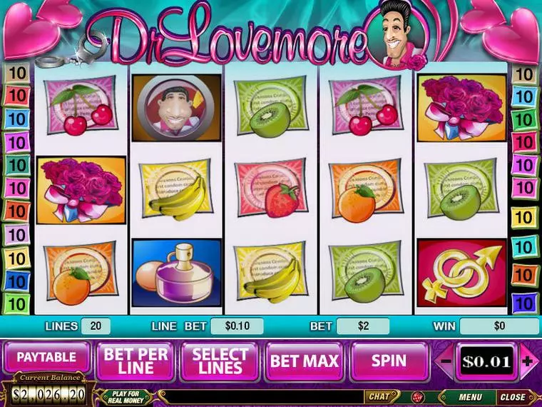  Main Screen Reels at Dr Lovemore 5 Reel Mobile Real Slot created by PlayTech