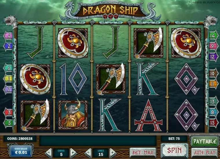  Main Screen Reels at Dragon Ship 5 Reel Mobile Real Slot created by Play'n GO