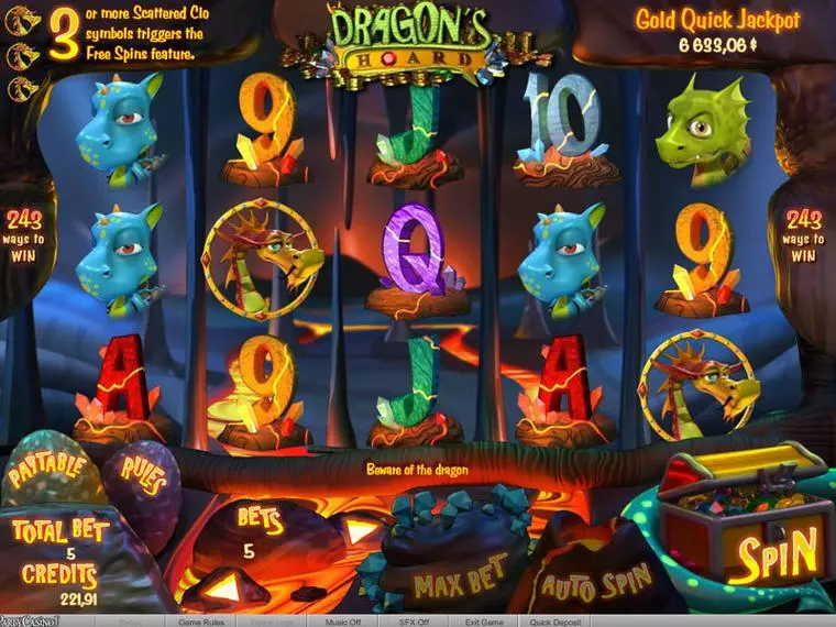  Main Screen Reels at Dragon's Hoard 5 Reel Mobile Real Slot created by bwin.party