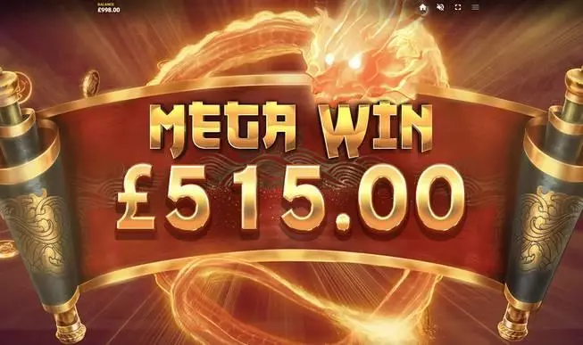  Winning Screenshot at Dragon's Luck Deluxe 5 Reel Mobile Real Slot created by Red Tiger Gaming