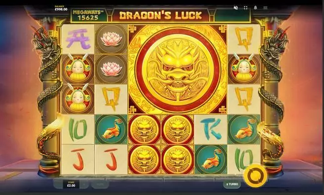 Main Screen Reels at Dragon's Luck MegaWays 6 Reel Mobile Real Slot created by Red Tiger Gaming