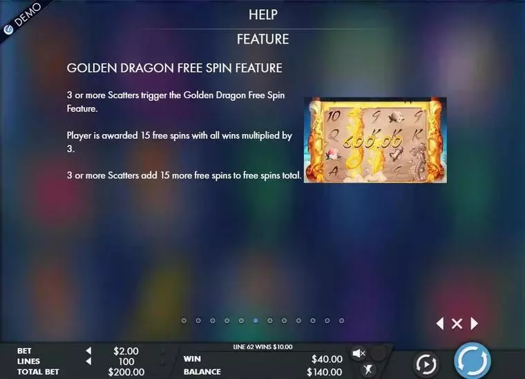  Info and Rules at Dragons Scroll 5 Reel Mobile Real Slot created by Genesis