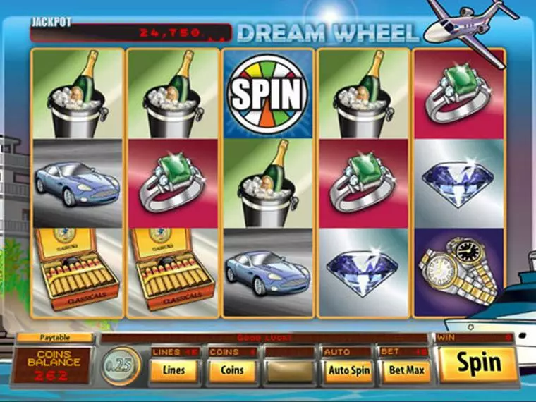  Main Screen Reels at Dream Wheel Video 5 Reel Mobile Real Slot created by Saucify