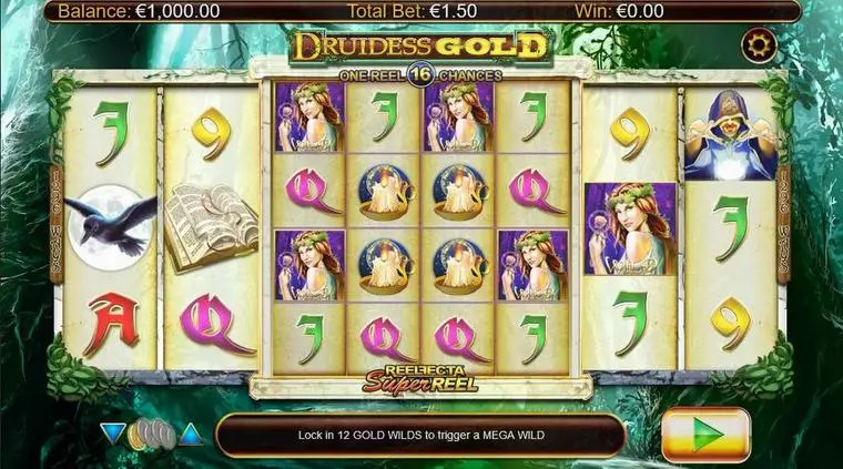  Main Screen Reels at Druidess Gold  8 Reel Mobile Real Slot created by Nyx Interactive