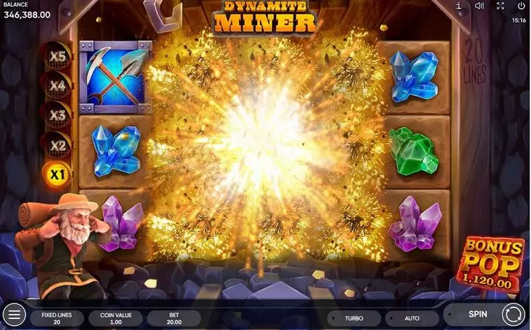  Bonus 1 at Dynamite Miner 5 Reel Mobile Real Slot created by Endorphina