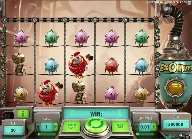  Main Screen Reels at EggOmatic 5 Reel Mobile Real Slot created by NetEnt
