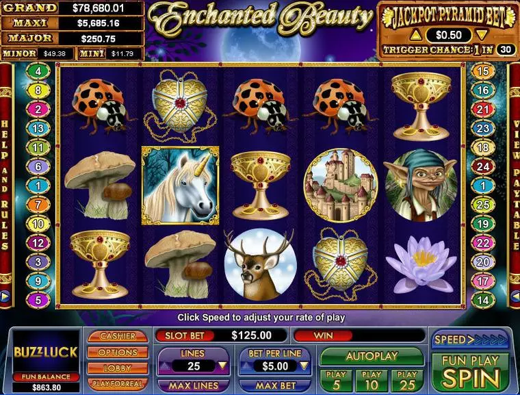  Main Screen Reels at Enchanted Beauty 5 Reel Mobile Real Slot created by NuWorks