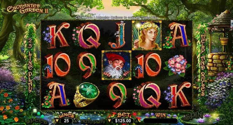  Main Screen Reels at Enchanted Garden II 5 Reel Mobile Real Slot created by RTG