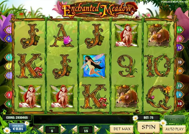  Main Screen Reels at Enchanted Meadow 5 Reel Mobile Real Slot created by Play'n GO