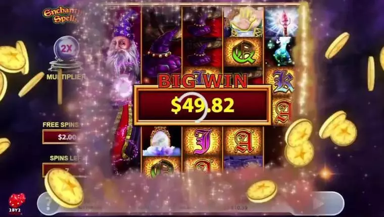  Winning Screenshot at Enchanting Spells 5 Reel Mobile Real Slot created by 2 by 2 Gaming