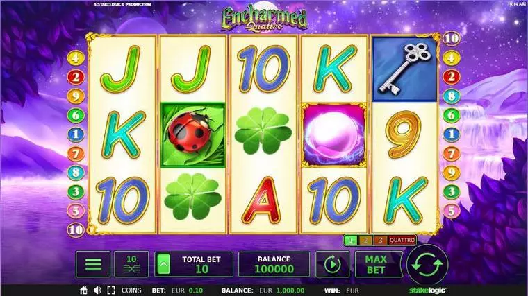  Main Screen Reels at Encharmed Quattro 5 Reel Mobile Real Slot created by StakeLogic