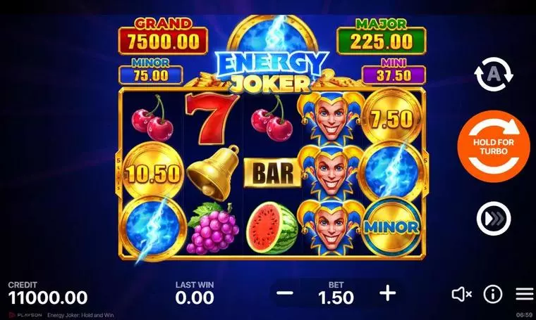  Main Screen Reels at Energy Joker - Hold and Win 5 Reel Mobile Real Slot created by Playson
