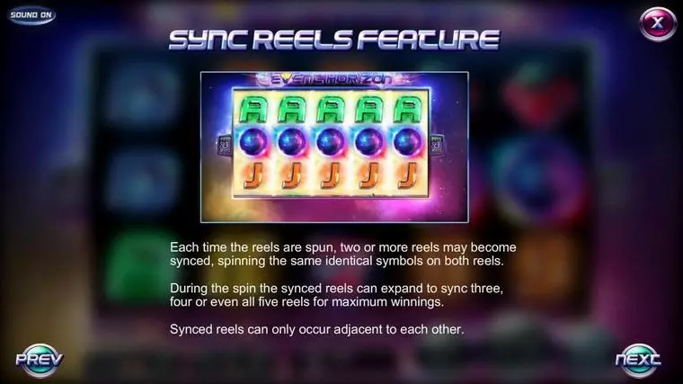  Info and Rules at Event Horizon 5 Reel Mobile Real Slot created by BetSoft